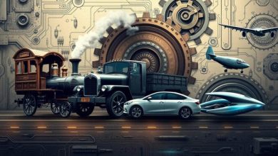 دور الذكاء الاصطناعي في تقليل حوادث الطرق وتحسين السلامة 9 تطور وسائل النقل عبر العصور